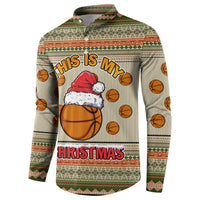 Basketball Winter Christmas Button Sweatshirt Xmas Holiday Patterns - Wonder Print Shop