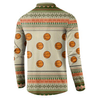 Basketball Winter Christmas Button Sweatshirt Xmas Holiday Patterns - Wonder Print Shop