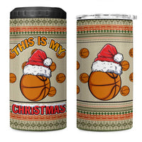 Basketball Winter Christmas 4 in 1 Can Cooler Tumbler Xmas Holiday Patterns - Wonder Print Shop