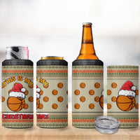 Basketball Winter Christmas 4 in 1 Can Cooler Tumbler Xmas Holiday Patterns - Wonder Print Shop