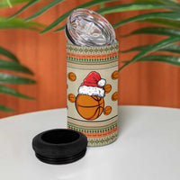 Basketball Winter Christmas 4 in 1 Can Cooler Tumbler Xmas Holiday Patterns - Wonder Print Shop