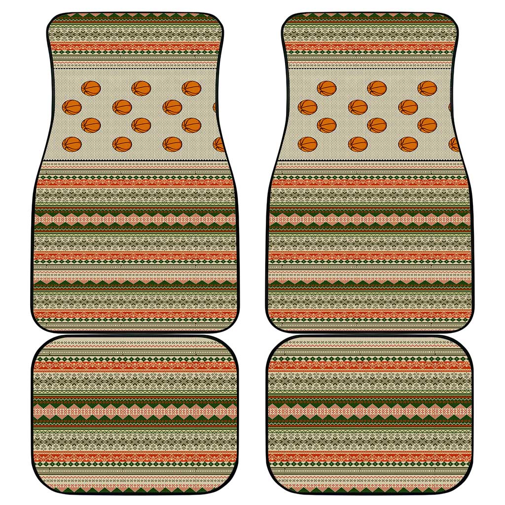 Basketball Winter Christmas Car Mats Xmas Holiday Patterns - Wonder Print Shop