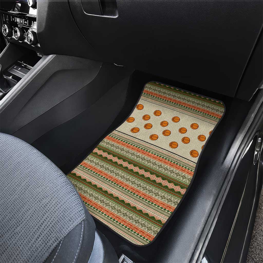 Basketball Winter Christmas Car Mats Xmas Holiday Patterns - Wonder Print Shop