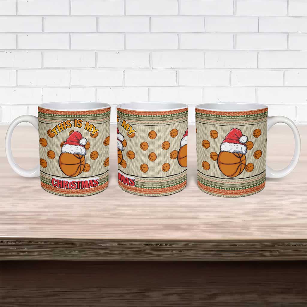 Basketball Winter Christmas Ceramic Mug Xmas Holiday Patterns - Wonder Print Shop
