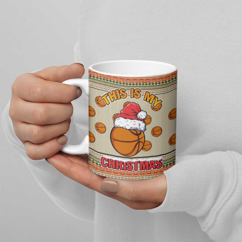 Basketball Winter Christmas Ceramic Mug Xmas Holiday Patterns - Wonder Print Shop