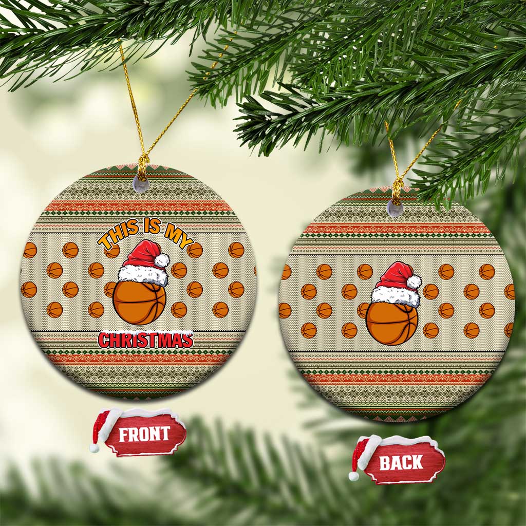 Basketball Winter Christmas Ceramic Ornament Xmas Holiday Patterns - Wonder Print Shop