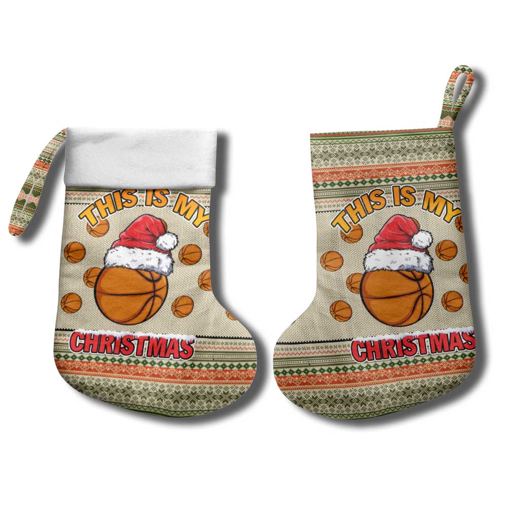 Basketball Winter Christmas Stocking Xmas Holiday Patterns - Wonder Print Shop