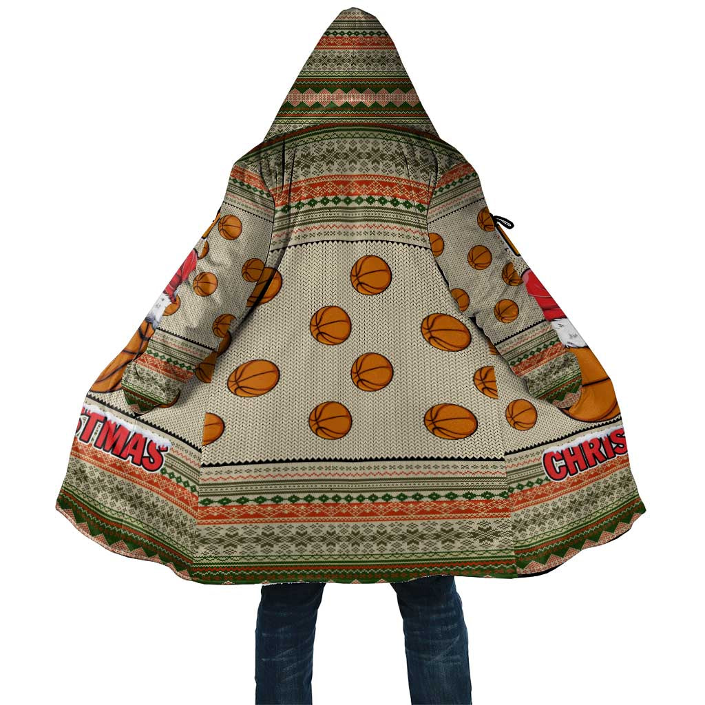 Basketball Winter Christmas Cloak Xmas Holiday Patterns - Wonder Print Shop