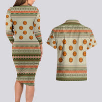 Basketball Winter Christmas Couples Matching Long Sleeve Bodycon Dress and Hawaiian Shirt Xmas Holiday Patterns - Wonder Print Shop
