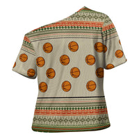 Basketball Winter Christmas Cross Shoulder Shirt Xmas Holiday Patterns - Wonder Print Shop