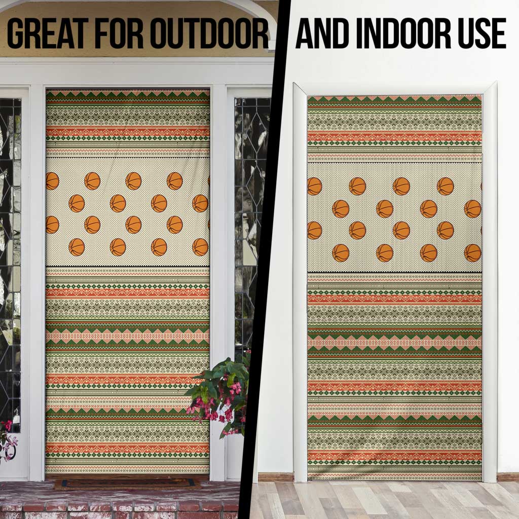 Basketball Winter Christmas Door Cover Xmas Holiday Patterns - Wonder Print Shop