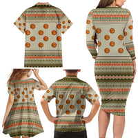 Basketball Winter Christmas Family Matching Long Sleeve Bodycon Dress and Hawaiian Shirt Xmas Holiday Patterns - Wonder Print Shop