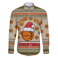 Basketball Winter Christmas Family Matching Off The Shoulder Long Sleeve Dress and Hawaiian Shirt Xmas Holiday Patterns - Wonder Print Shop