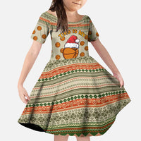 Basketball Winter Christmas Family Matching Off Shoulder Maxi Dress and Hawaiian Shirt Xmas Holiday Patterns - Wonder Print Shop