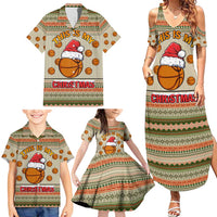 Basketball Winter Christmas Family Matching Summer Maxi Dress and Hawaiian Shirt Xmas Holiday Patterns - Wonder Print Shop