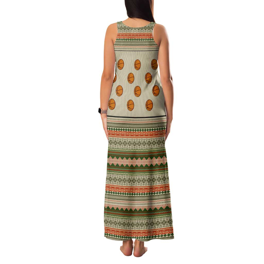 Basketball Winter Christmas Family Matching Tank Maxi Dress and Hawaiian Shirt Xmas Holiday Patterns - Wonder Print Shop