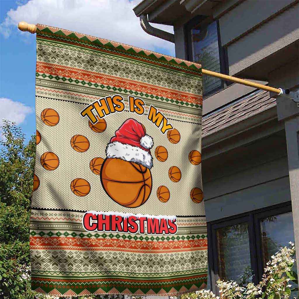 Basketball Winter Christmas Garden Flag Xmas Holiday Patterns - Wonder Print Shop