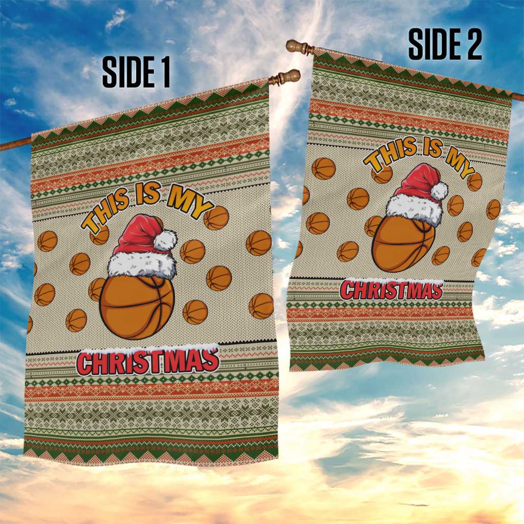 Basketball Winter Christmas Garden Flag Xmas Holiday Patterns - Wonder Print Shop