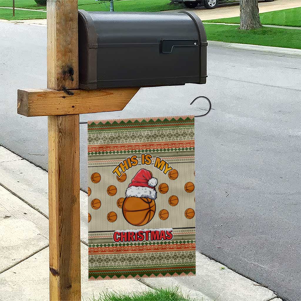 Basketball Winter Christmas Garden Flag Xmas Holiday Patterns - Wonder Print Shop