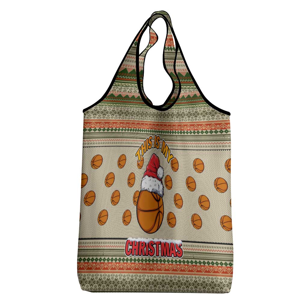 Basketball Winter Christmas Grocery Bag Xmas Holiday Patterns - Wonder Print Shop