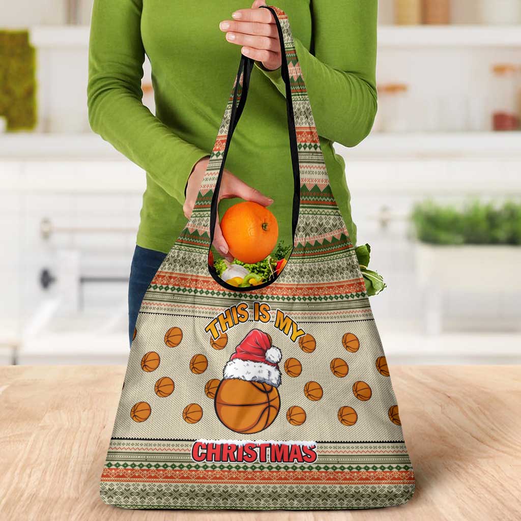 Basketball Winter Christmas Grocery Bag Xmas Holiday Patterns - Wonder Print Shop