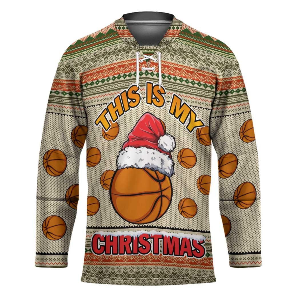 Basketball Winter Christmas Hockey Jersey Xmas Holiday Patterns - Wonder Print Shop