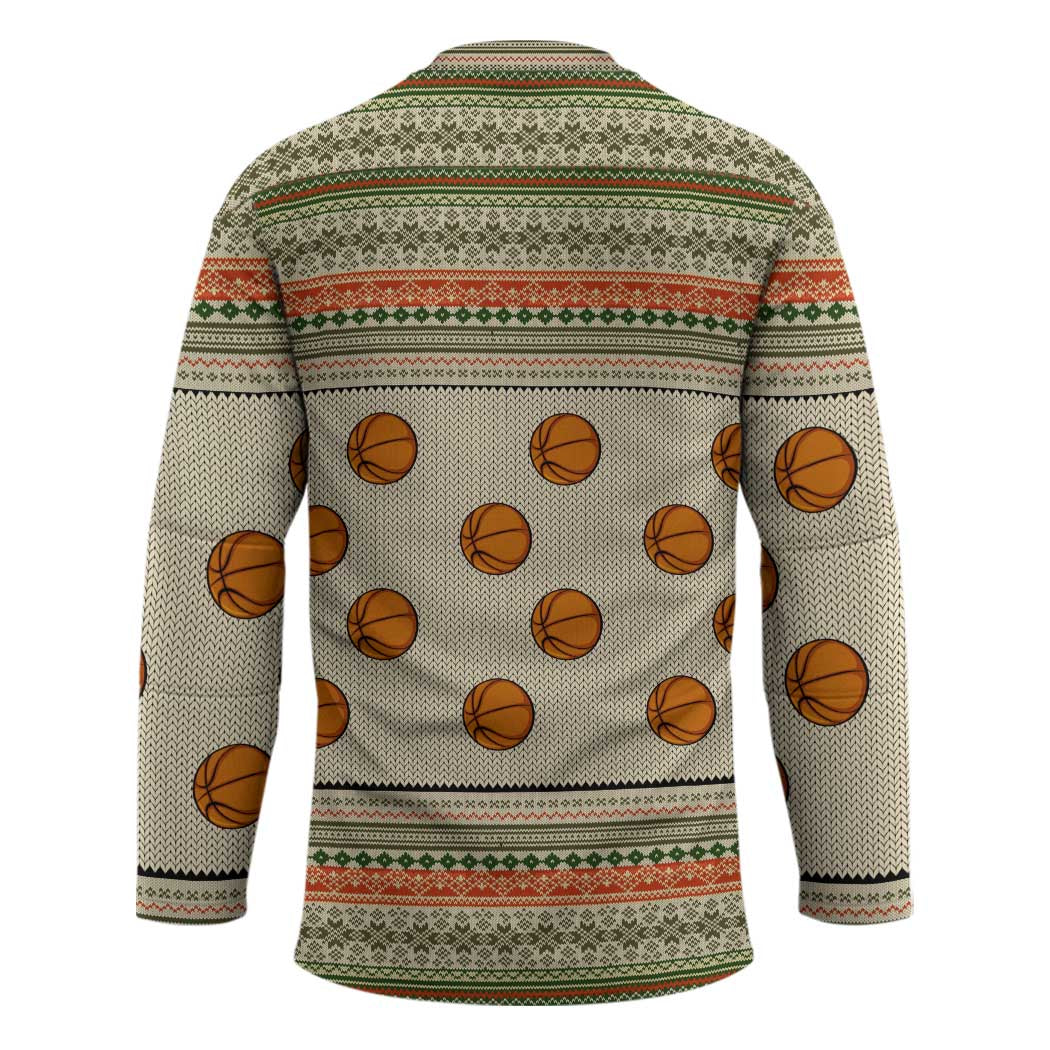 Basketball Winter Christmas Hockey Jersey Xmas Holiday Patterns - Wonder Print Shop
