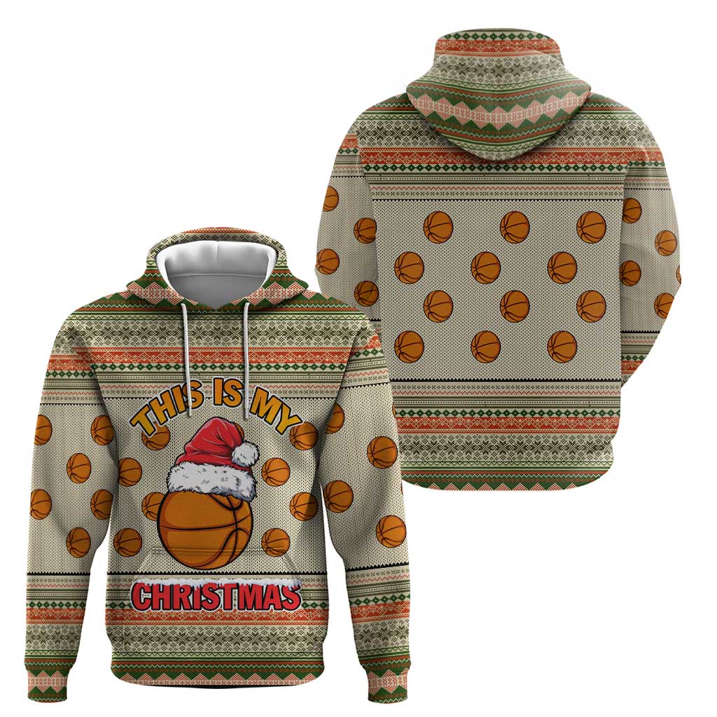 Basketball Winter Christmas Hoodie Xmas Holiday Patterns - Wonder Print Shop