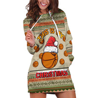Basketball Winter Christmas Hoodie Dress Xmas Holiday Patterns - Wonder Print Shop