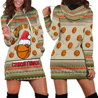 Basketball Winter Christmas Hoodie Dress Xmas Holiday Patterns - Wonder Print Shop
