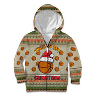 Basketball Winter Christmas Kid Hoodie Xmas Holiday Patterns - Wonder Print Shop