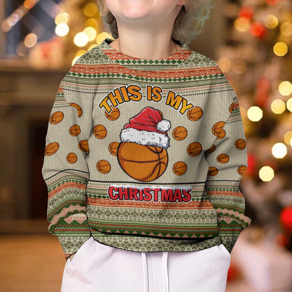 Basketball Winter Christmas Kid Ugly Christmas Sweater Xmas Holiday Patterns - Wonder Print Shop