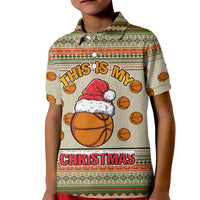 Basketball Winter Christmas Kid Polo Shirt Xmas Holiday Patterns - Wonder Print Shop