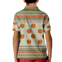 Basketball Winter Christmas Kid Polo Shirt Xmas Holiday Patterns - Wonder Print Shop