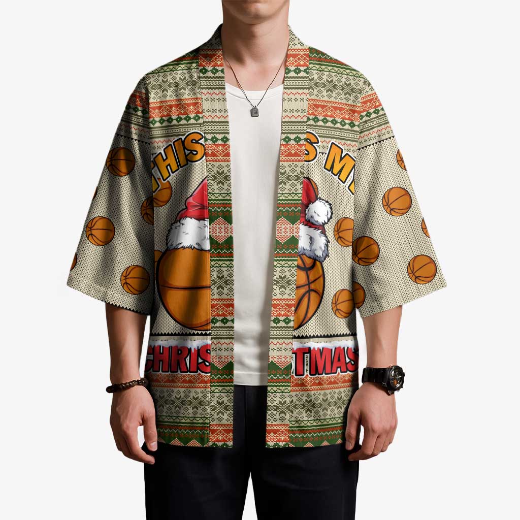 Basketball Winter Christmas Kimono Xmas Holiday Patterns - Wonder Print Shop