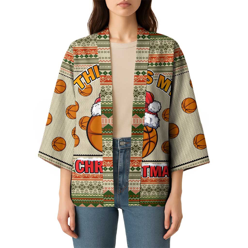 Basketball Winter Christmas Kimono Xmas Holiday Patterns - Wonder Print Shop