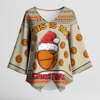 Basketball Winter Christmas Kimono Sleeve Blouse Xmas Holiday Patterns - Wonder Print Shop