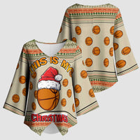 Basketball Winter Christmas Kimono Sleeve Blouse Xmas Holiday Patterns - Wonder Print Shop