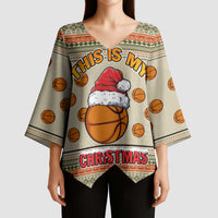 Basketball Winter Christmas Kimono Sleeve Blouse Xmas Holiday Patterns - Wonder Print Shop