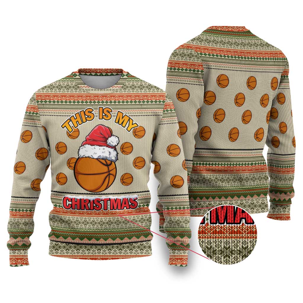 Basketball Winter Christmas Ugly Christmas Sweater Xmas Holiday Patterns - Wonder Print Shop