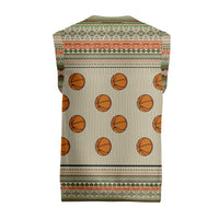 Basketball Winter Christmas Knitted V-Neck Vest Xmas Holiday Patterns - Wonder Print Shop