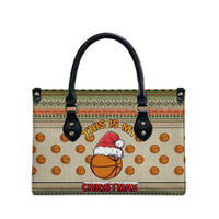 Basketball Winter Christmas Leather Bag Xmas Holiday Patterns - Wonder Print Shop
