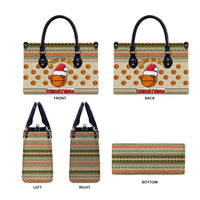 Basketball Winter Christmas Leather Bag Xmas Holiday Patterns - Wonder Print Shop
