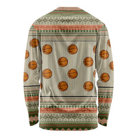 Basketball Winter Christmas Long Sleeve Shirt Xmas Holiday Patterns - Wonder Print Shop