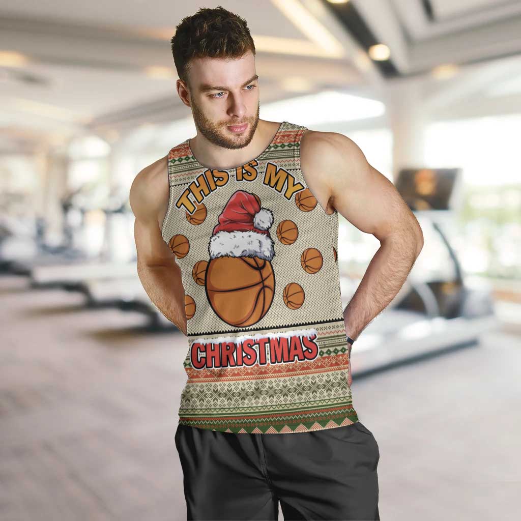 Basketball Winter Christmas Men Tank Top Xmas Holiday Patterns - Wonder Print Shop