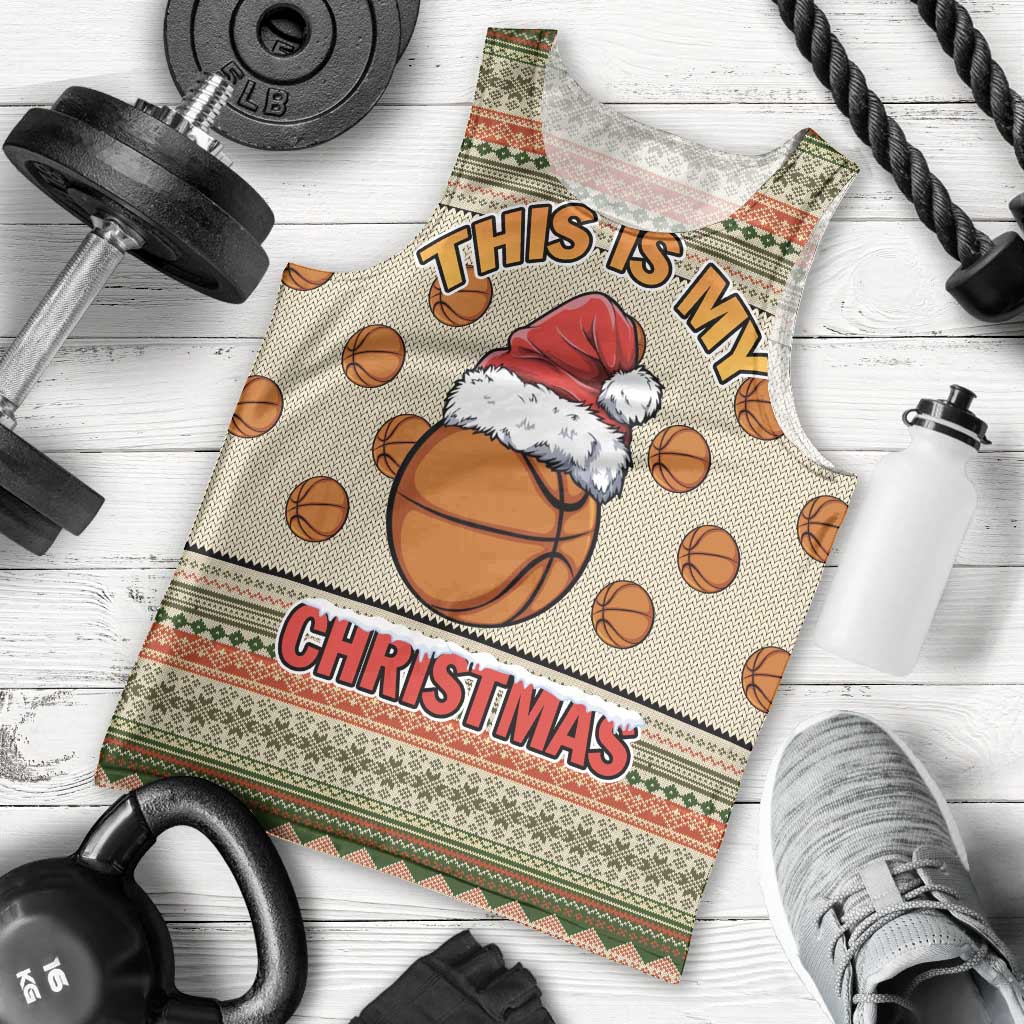 Basketball Winter Christmas Men Tank Top Xmas Holiday Patterns - Wonder Print Shop