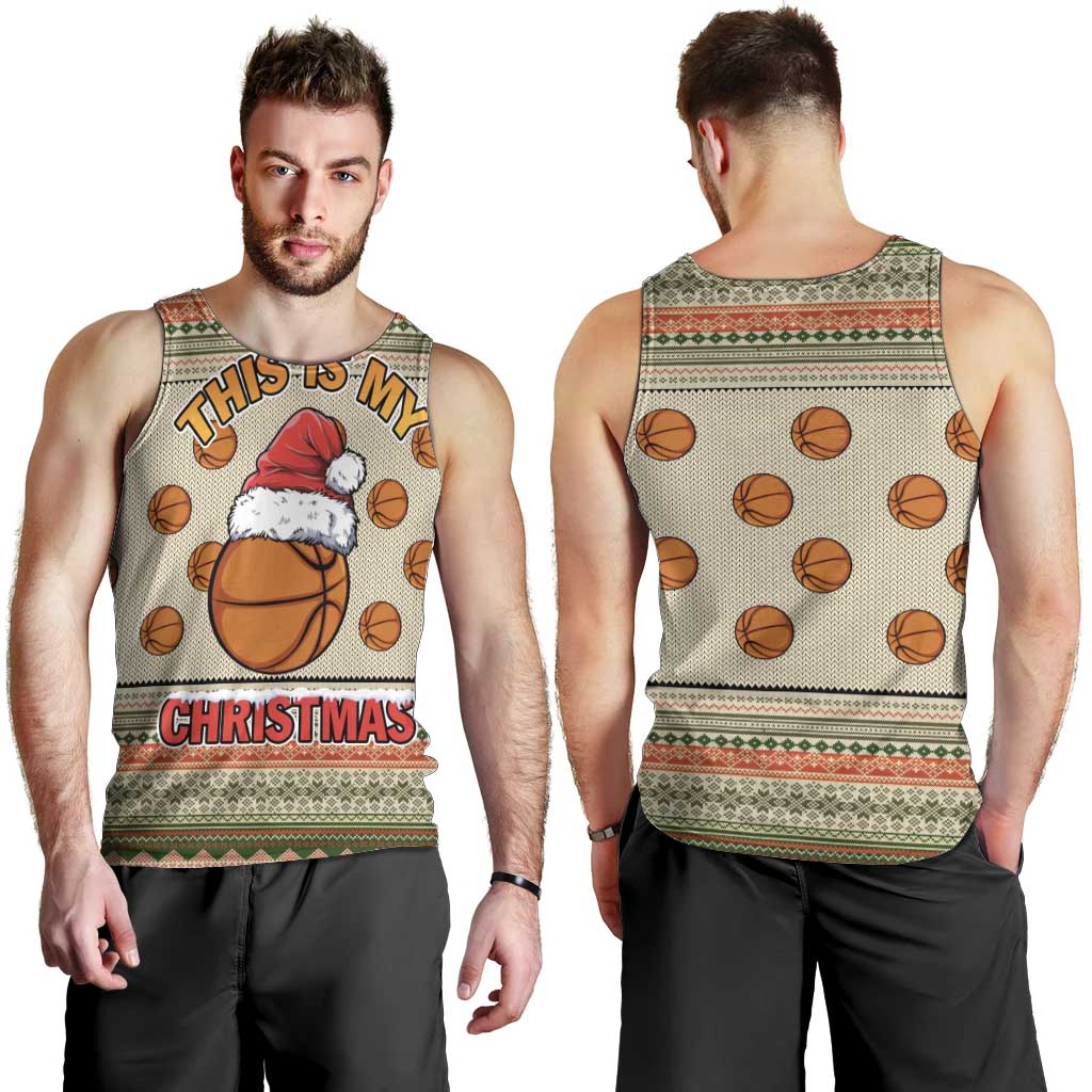 Basketball Winter Christmas Men Tank Top Xmas Holiday Patterns - Wonder Print Shop