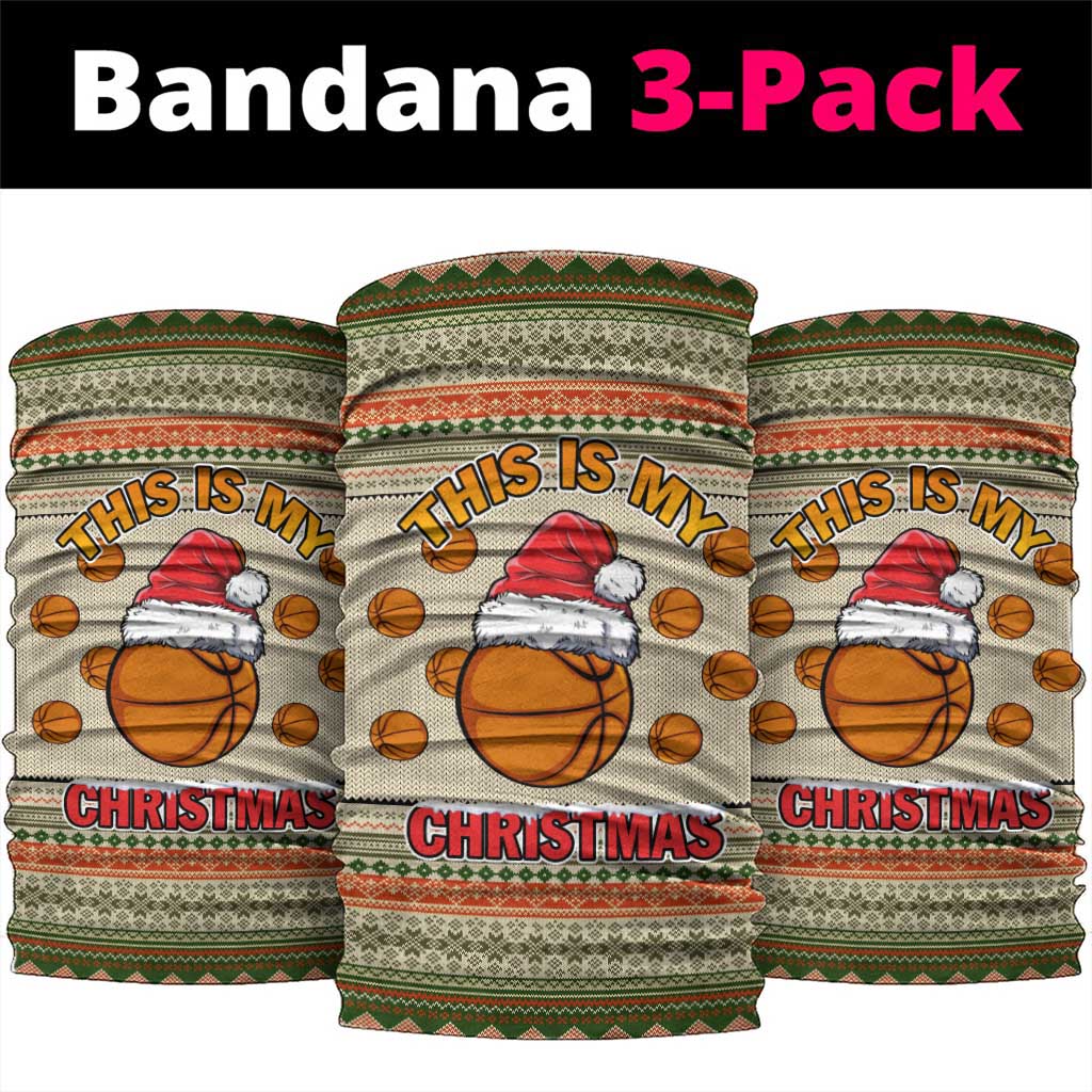 Basketball Winter Christmas Neck Gaiter Xmas Holiday Patterns - Wonder Print Shop