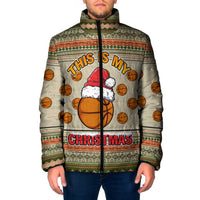 Basketball Winter Christmas Padded Jacket Xmas Holiday Patterns - Wonder Print Shop