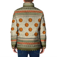 Basketball Winter Christmas Padded Jacket Xmas Holiday Patterns - Wonder Print Shop